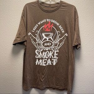 Design By Humans T Shirt- Smoking Meat XXL, NWOT